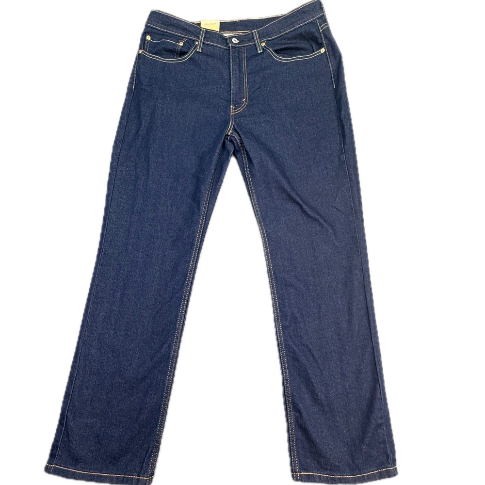 Levi's 514 Straight Jeans Mens 36x30 Blue Stretch Dark Wash Denim 005143220